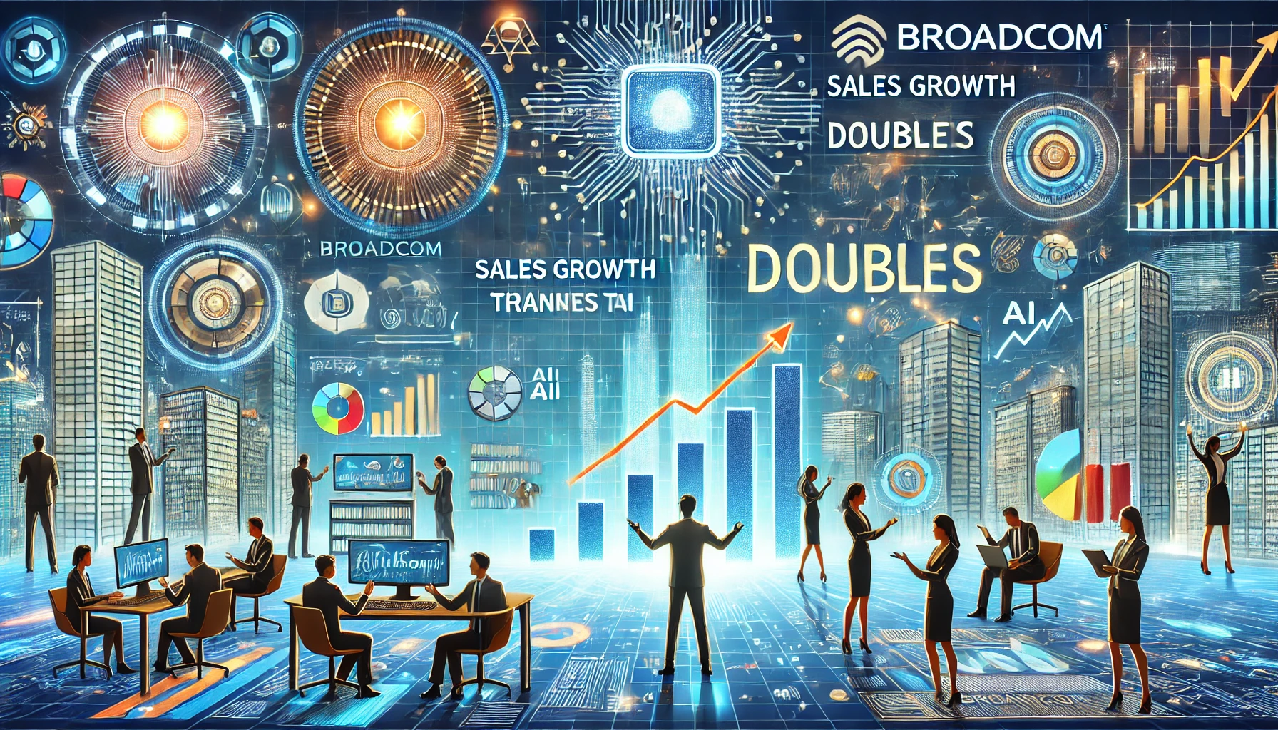 צמיחת המכירות של Broadcom תוכפל בזכות בינה מלאכותית